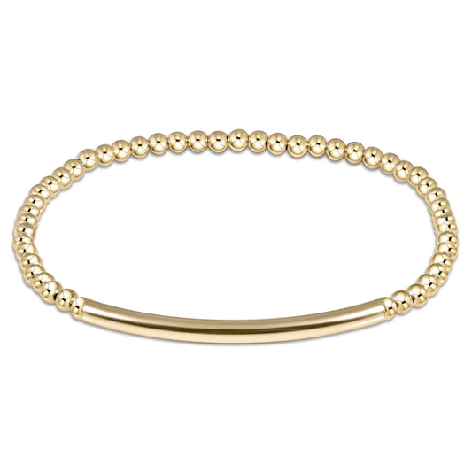Extend- Classic gold 3mm bead bracelet - bliss bar smooth