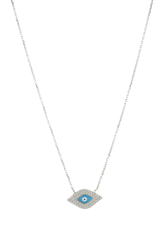 "Aphrodite" Evil Eye Turquoise CZ Necklace