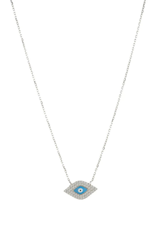 "Aphrodite" Evil Eye Turquoise CZ Necklace