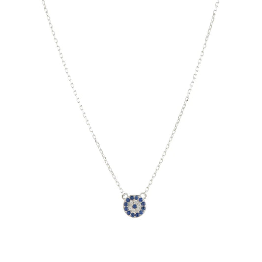EVIL EYE "ATHENA" CZ NECKLACE SILVER
