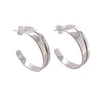 STERLING SILVER ROUND HOOP POST EARRINGS Large
