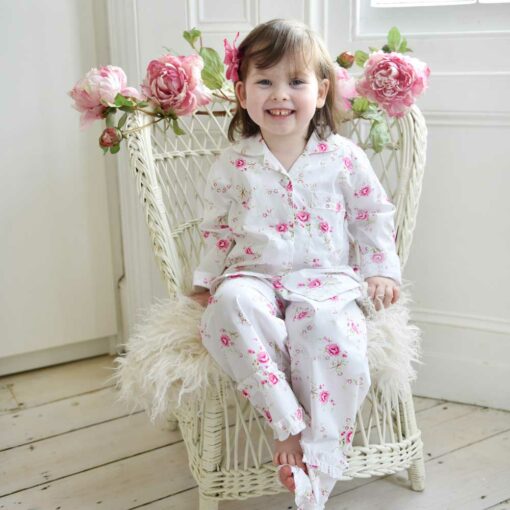 Rosie Floral Rose Print Traditional Cotton Pyjamas