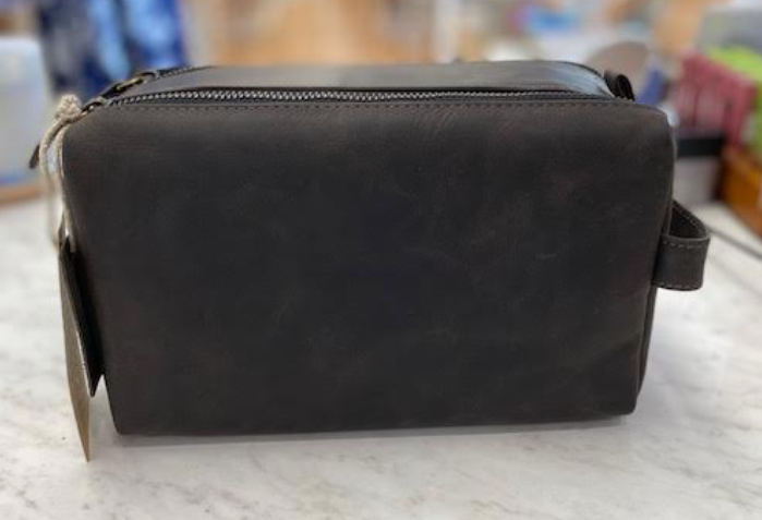 Leather Toiletry Bag with Handle