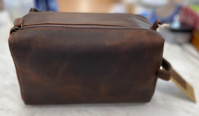 Leather Toiletry Bag with Handle