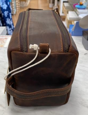 Leather Toiletry Bag with Handle