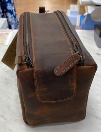 Leather Toiletry Bag with Handle