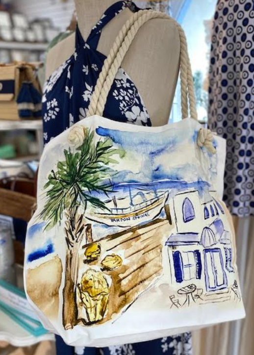Tarpon Springs Canvas watercolor Tote