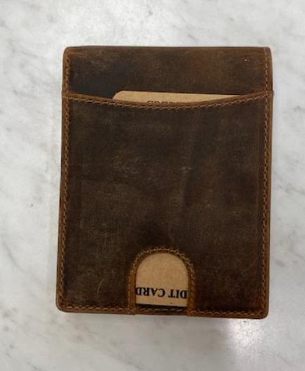 Distressed leather Bifold Wallet