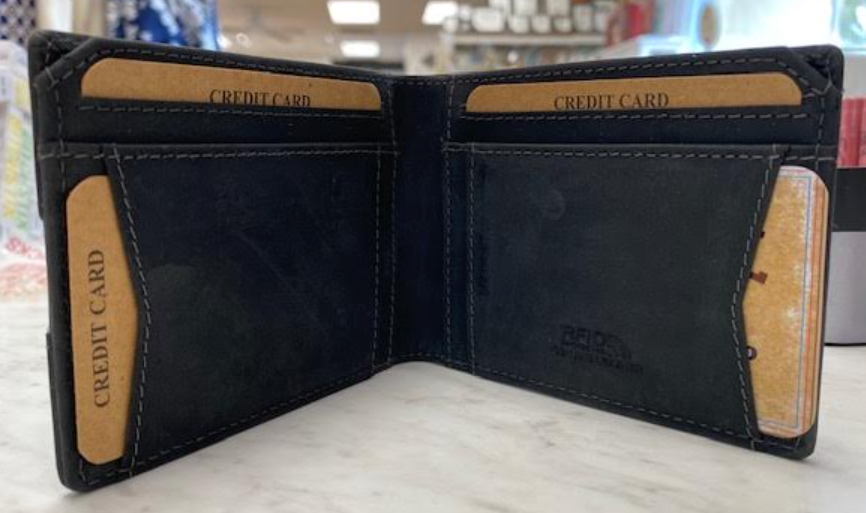Distressed leather Bifold Wallet