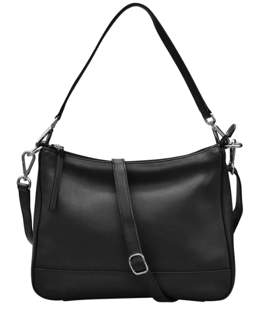 Zip Top Hobo with Two Detachable Straps