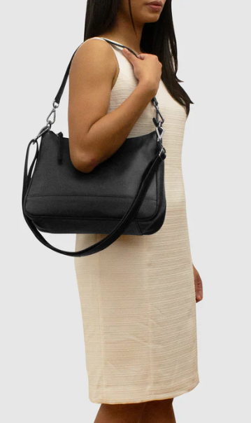 Zip Top Hobo with Two Detachable Straps
