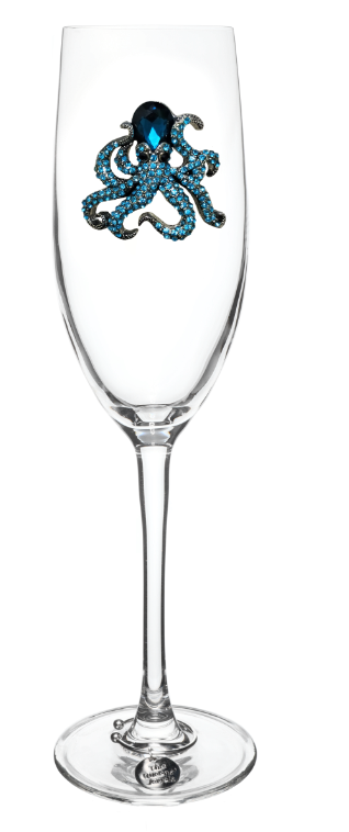Octopus Jeweled Champagne Glass