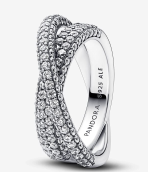 Pandora Timeless Pavé Crossover Dual Band Ring