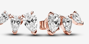 Sparkling Pear Stud Earrings