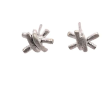 STERLING SILVER BARBWIRE POST EARRINGS