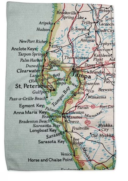 Vintage Map Tea Towel