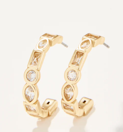 Shine Bright Hoop Earrings Crystal