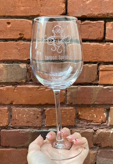 Etched Stemmed 16oz Wine Glass