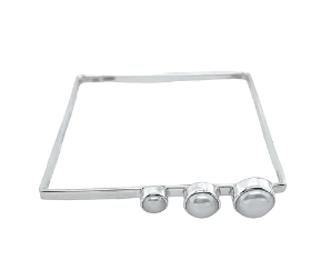 STERLING SILVER TRIPLE PEARL SQUARE BANGLE