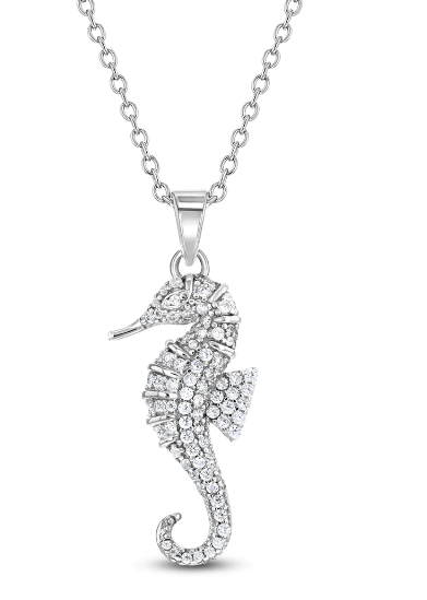CZ Seahorse Pendant Necklace