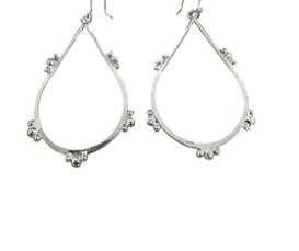 STERLING SILVER BEADED DROP EARRINGS