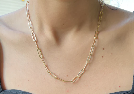 18k Gold Filled Classic Paperclip Chain
