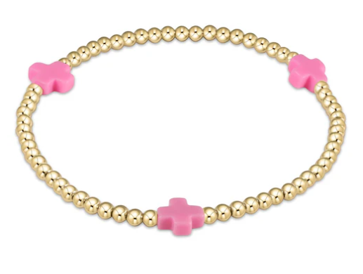 enewton extends  - signature cross gold pattern 3mm bead bracelet