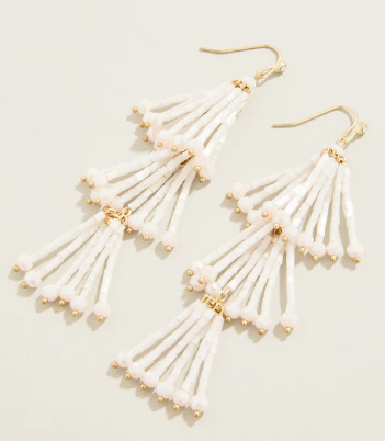 Take a Spin Earrings White
