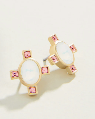 Dutchess Stud Earrings White Opal