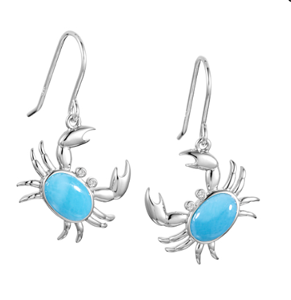 Larimar Crab Earrings