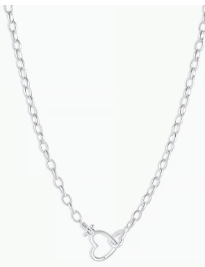 Parker Heart Necklace Silver