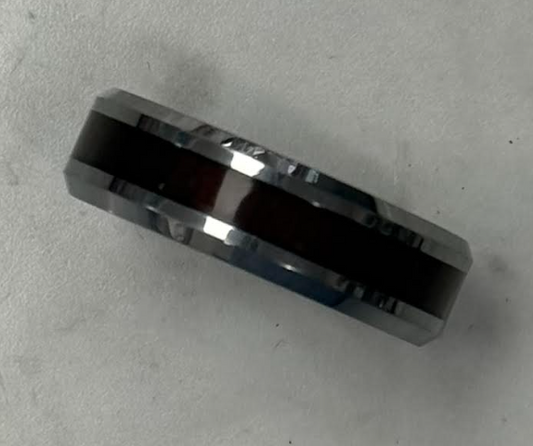 7mm Tungsten Cocobolo Wood Ring
