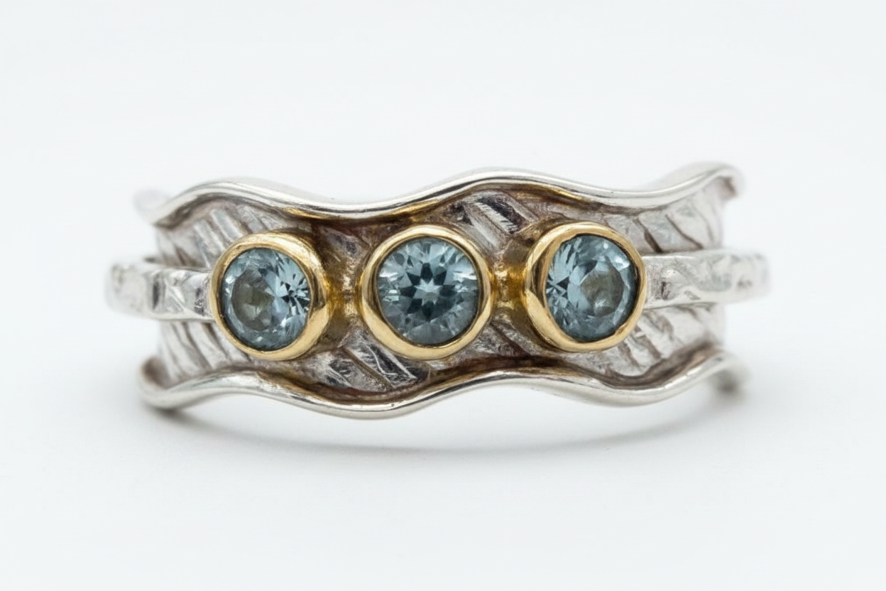 Kathy Blue Topaz Spinner Ring
