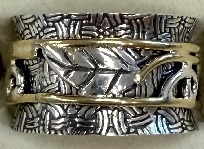 Leaf Sterling Silver Spinner Ring
