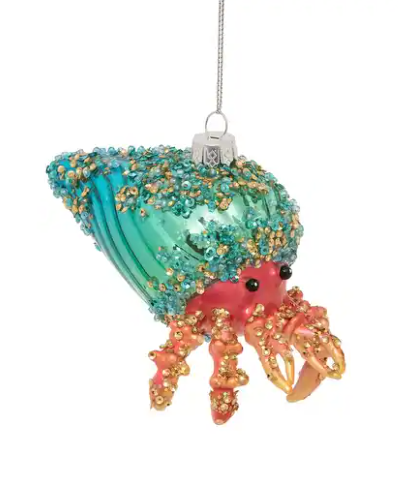 Hermit Crab Glitter Ornament