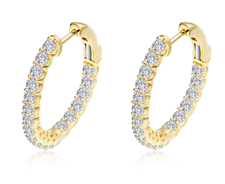 16mm x 20mm Gold Oval Hoop Earrings