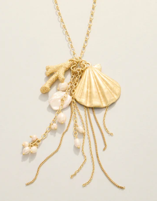 Pearl Party Shell Necklace 26" Pearl