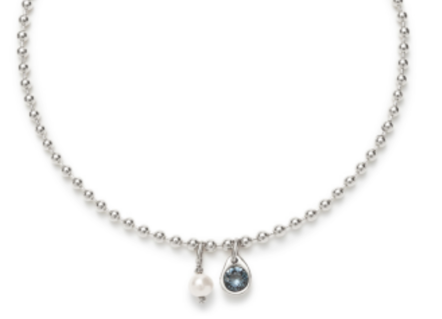 SER UNICO EXCLUSIVO BLUE CZ PEARL NECKLACE