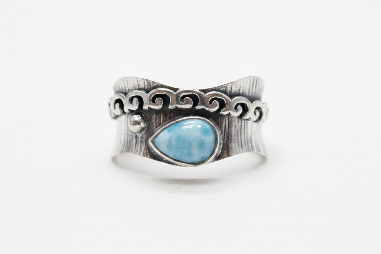 Jessica Larimar silver Spinner Ring