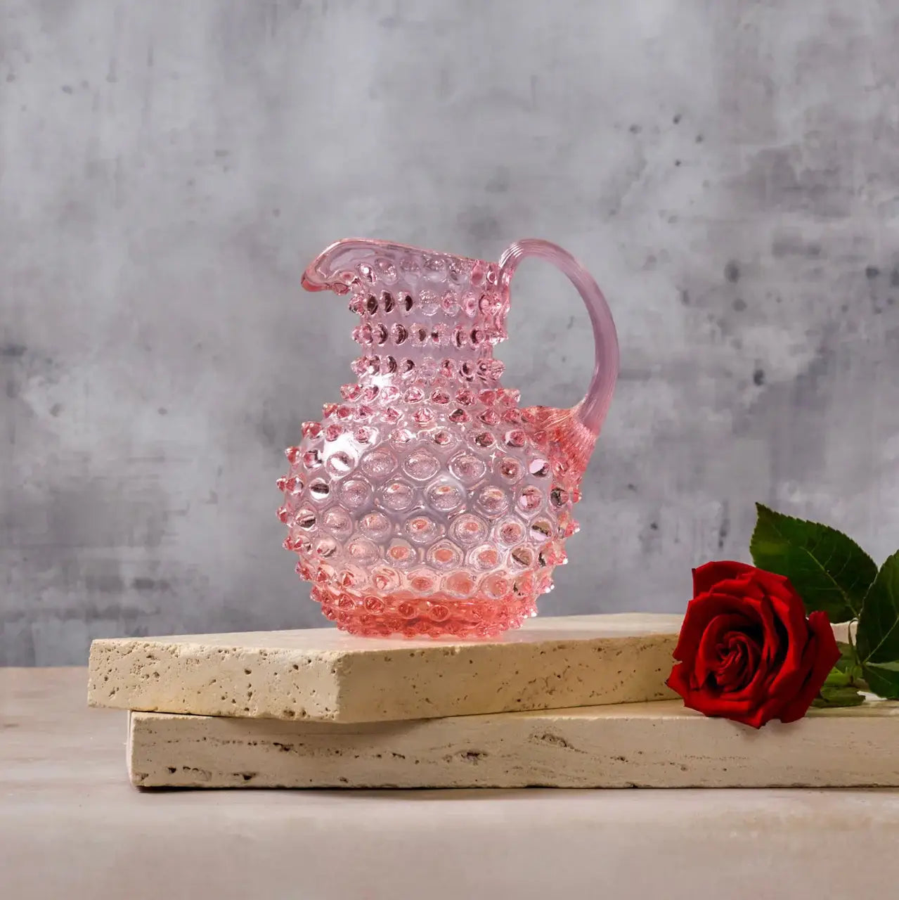 Hobnail Creamer | Petal Pink | 1L | Bohemia Crystal