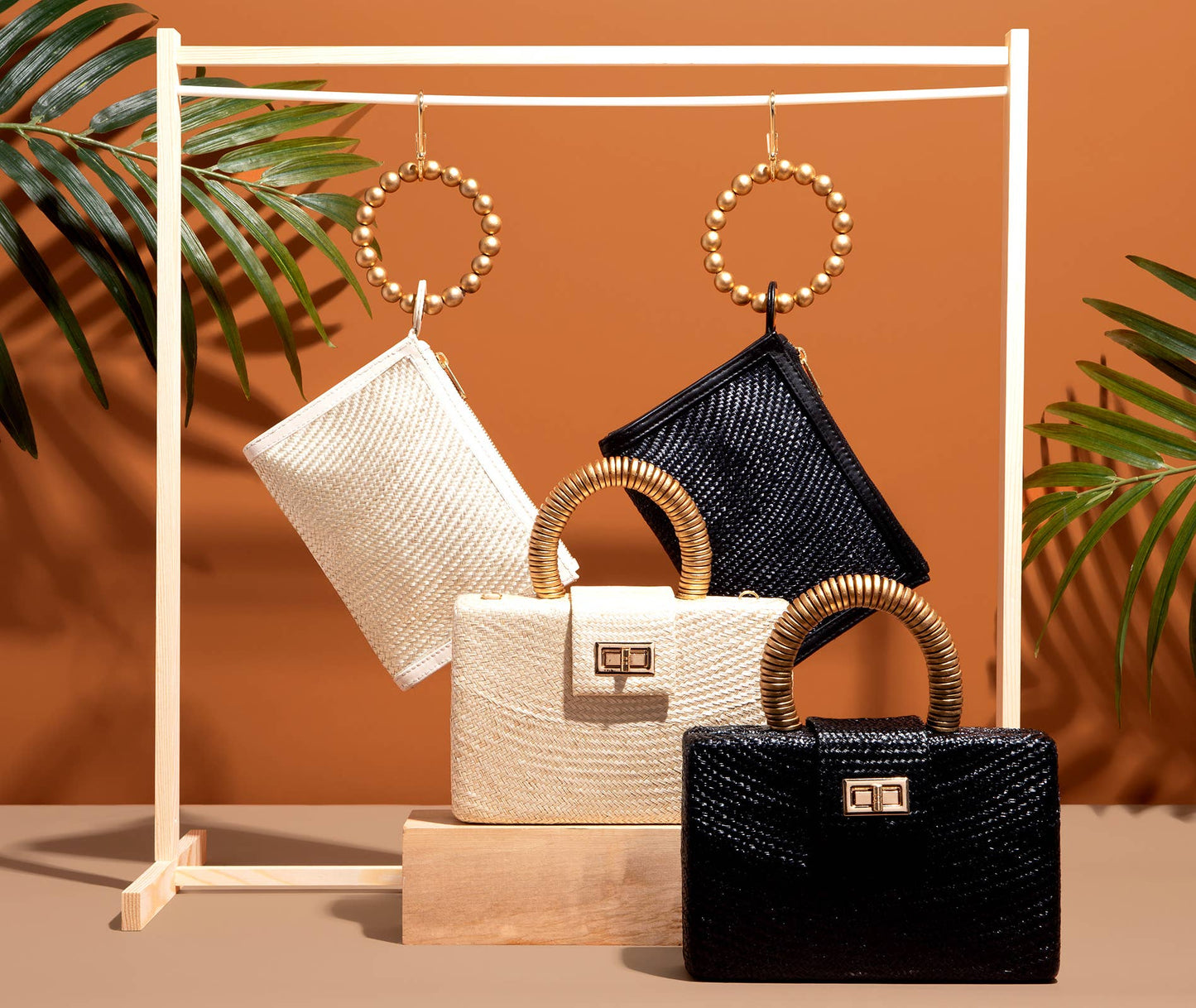 Cream & Gold Clutch | Holiday Party Bag | Spa & Resort Style