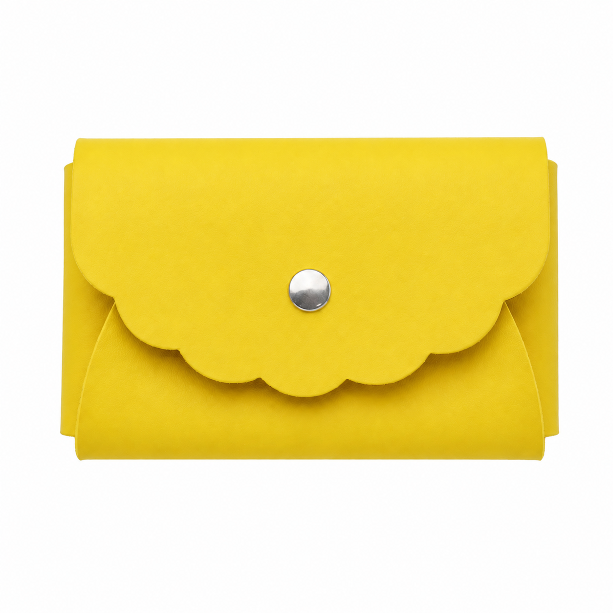 Scallop Bonded Leather Card Holder, Accessory Case