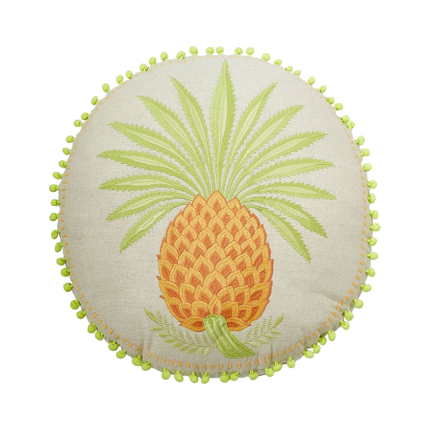 QUEENIE PINEAPPLE EMBROIDERED DECORATIVE PILLOW - Spartina