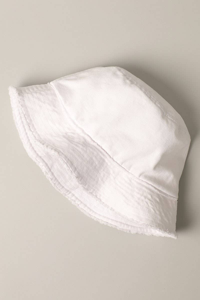 Frayed Canvas Cotton Denim Bucket Hat