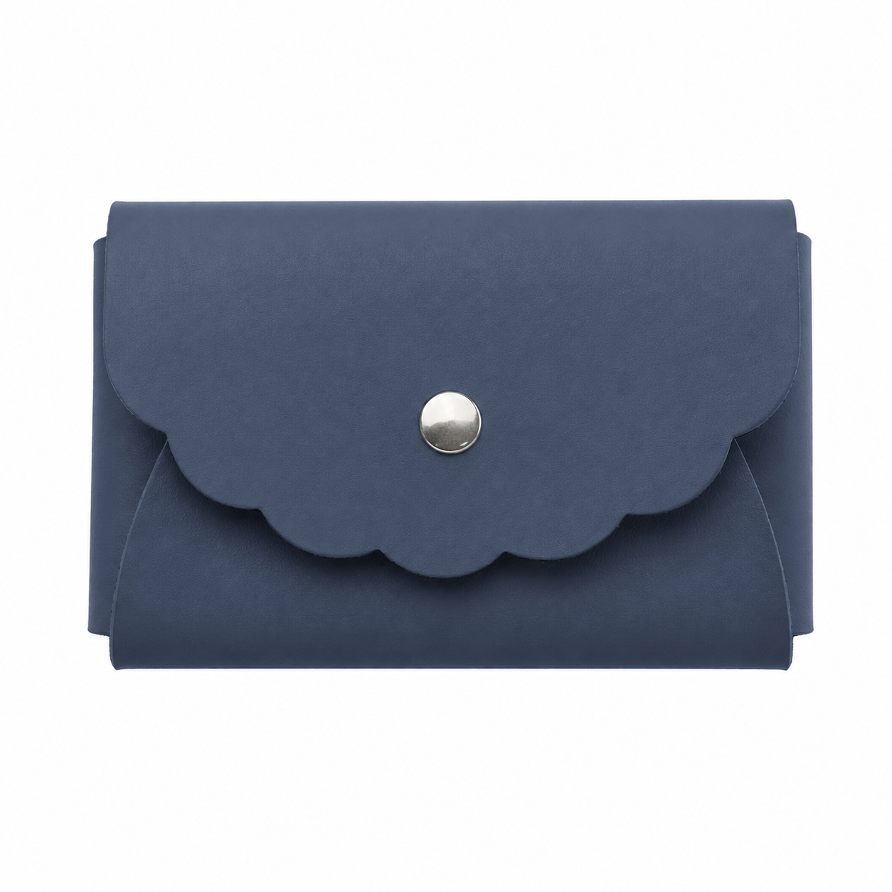 Scallop Bonded Leather Card Holder, Accessory Case