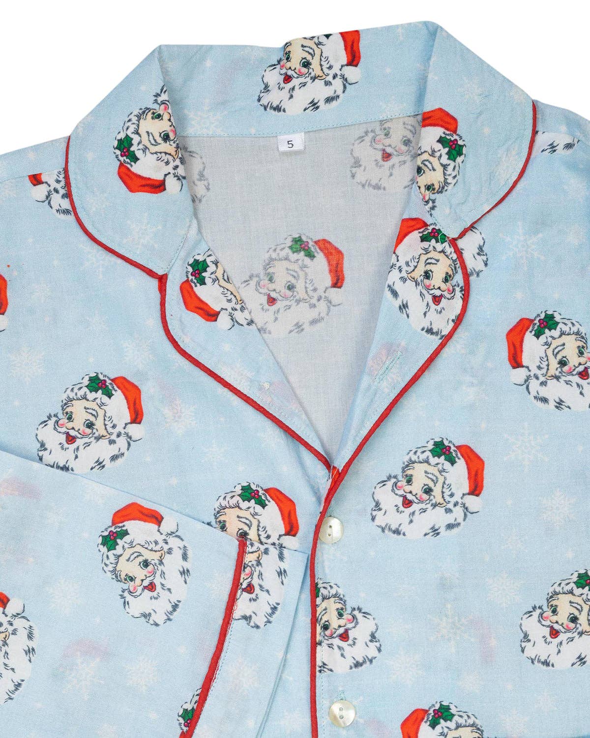 Children's Vintage Santa Pajama Set in Blue