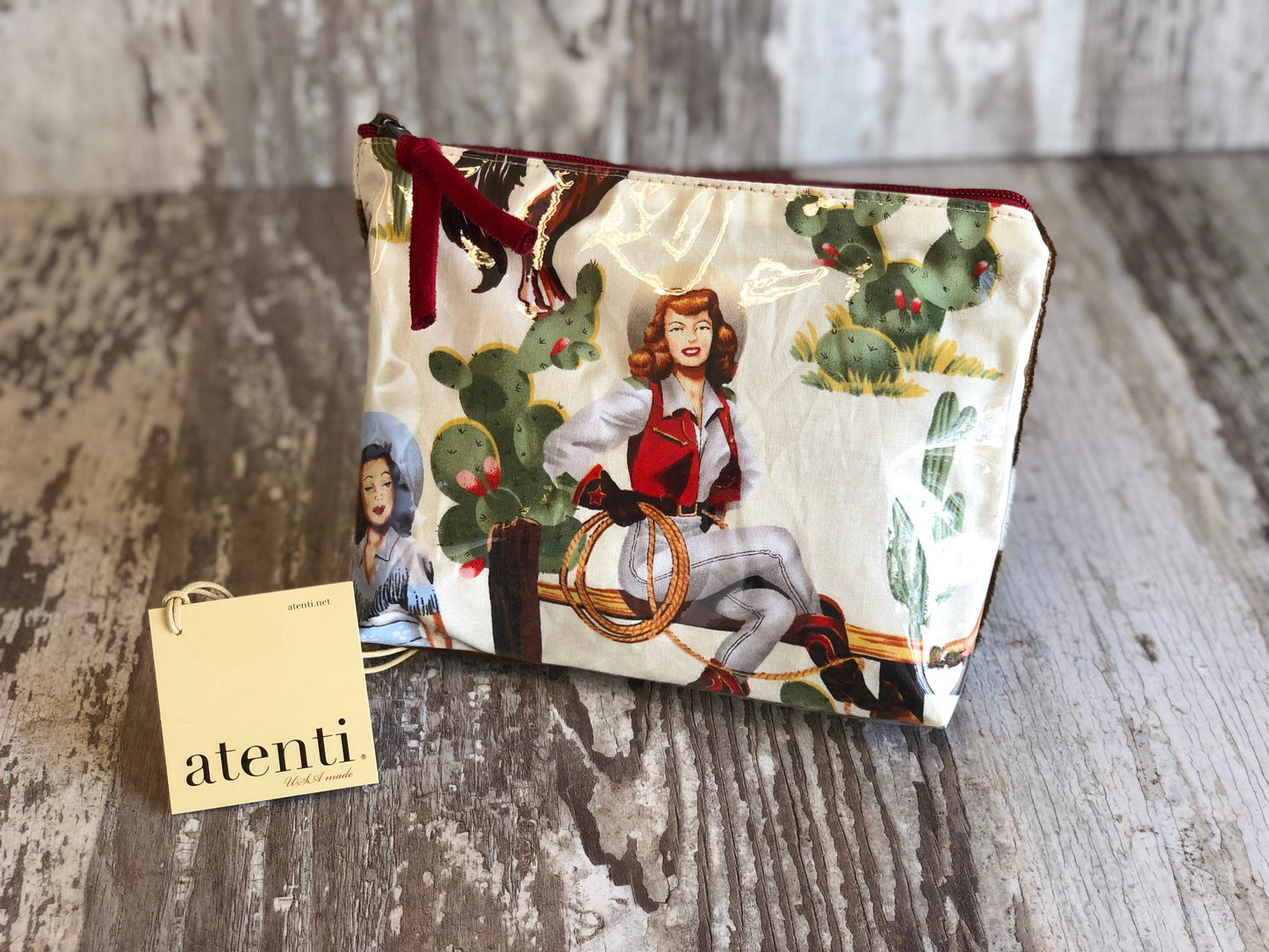 "Western" Pinup Cowgirl Accessory Pouch Set