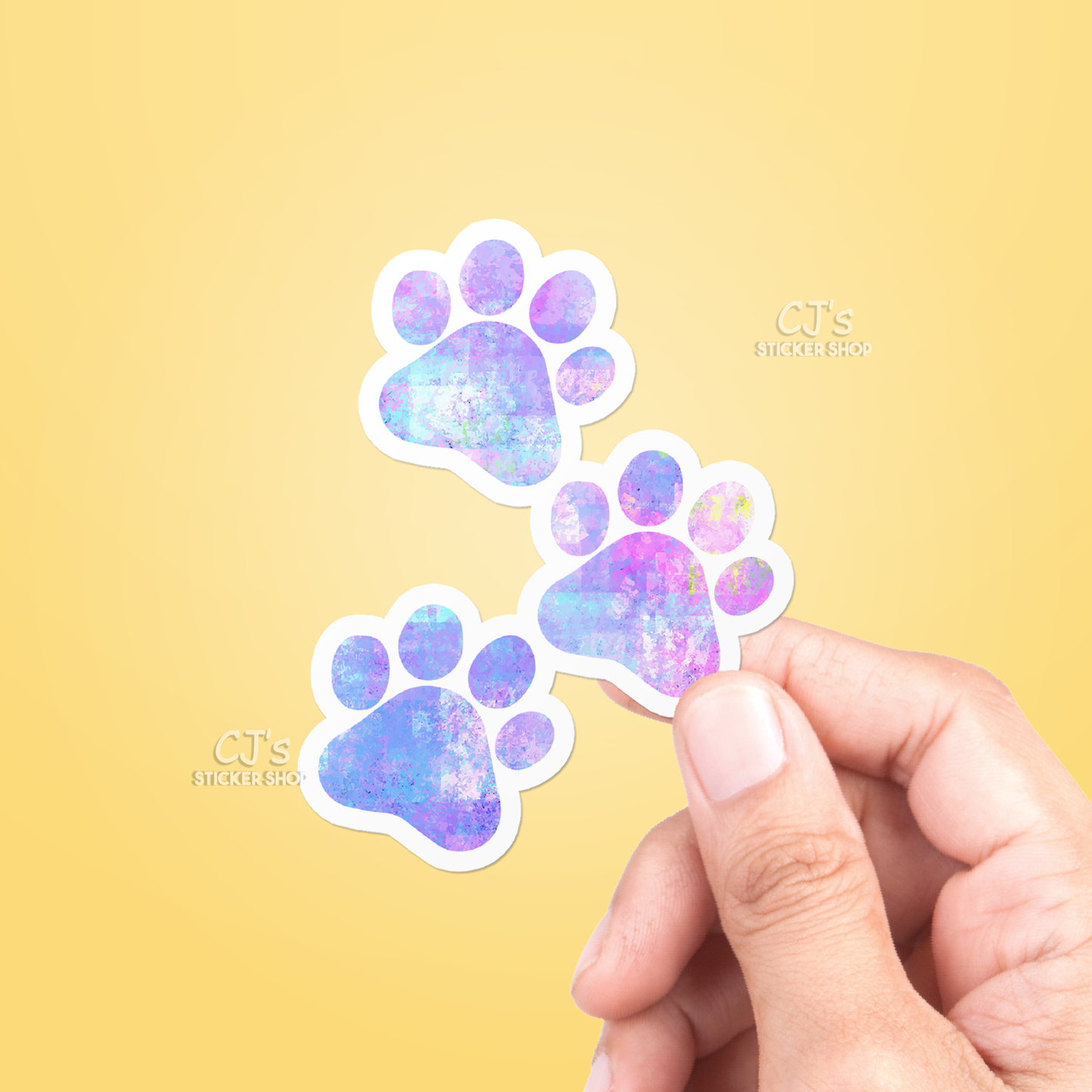 Watercolor Paw Prints Cute Sticker Vinyl Decal