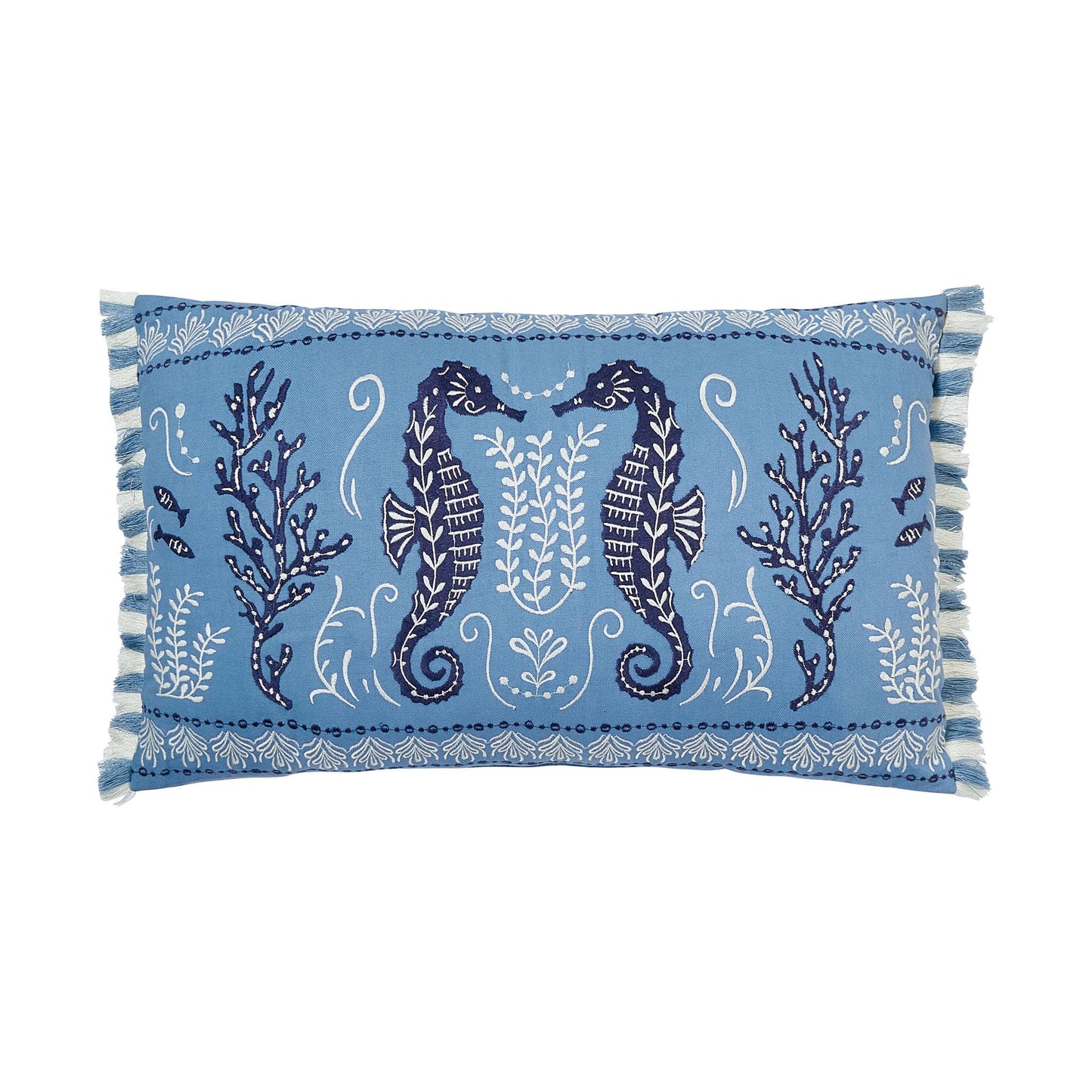 HAMILTON SEAHORSE EMBROIDERED DECORATIVE PILLOW - Spartina
