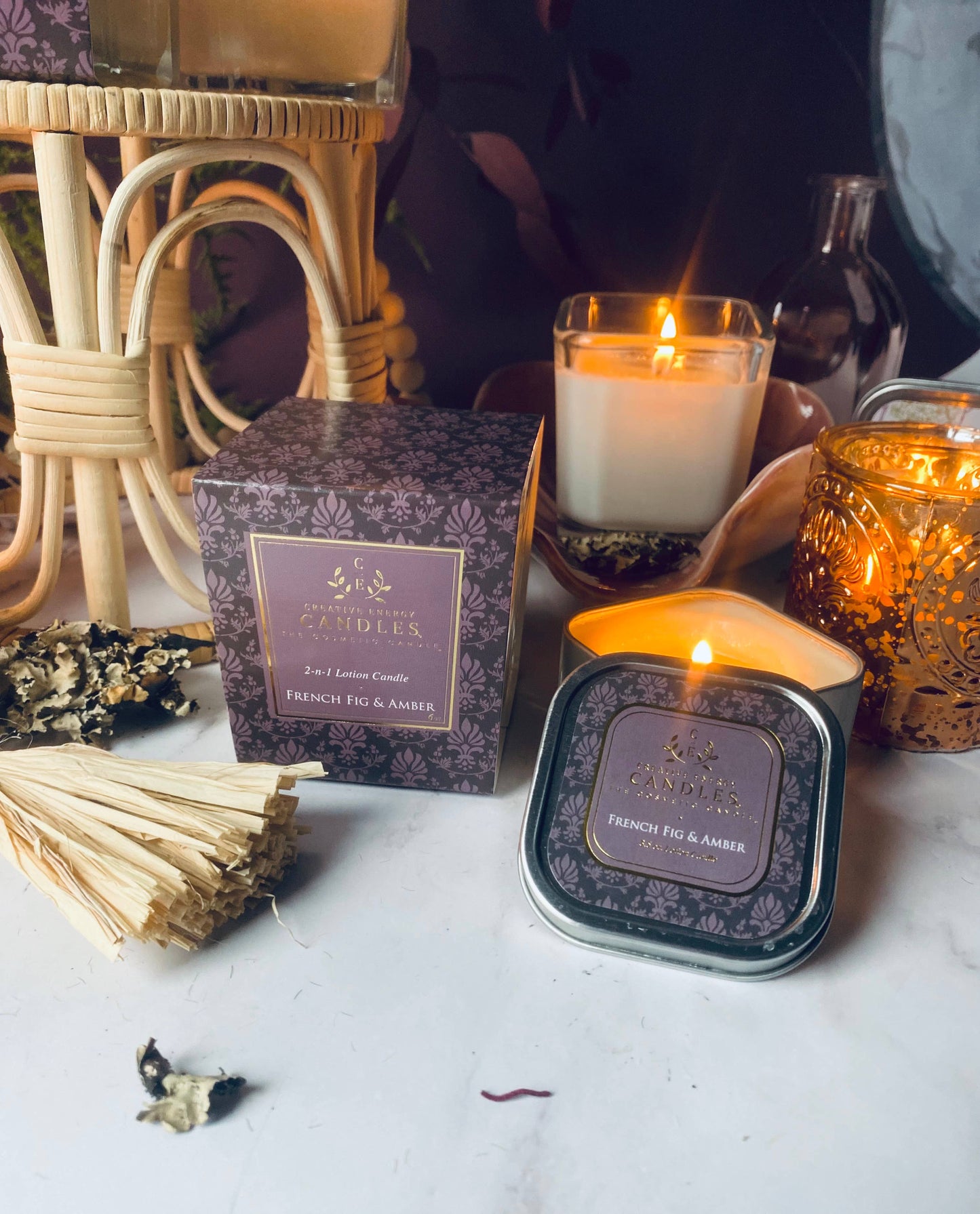 French Fig & Amber: 2-in-1 Soy Lotion Candle